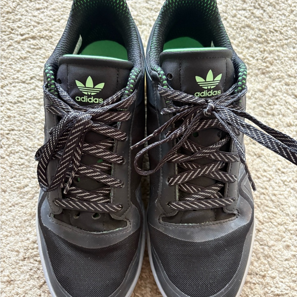 Adidas Men's Black and Green Sneakers